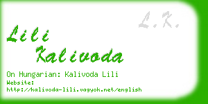 lili kalivoda business card